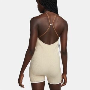 Women's Nike Cream Ribbed Sleep Romper